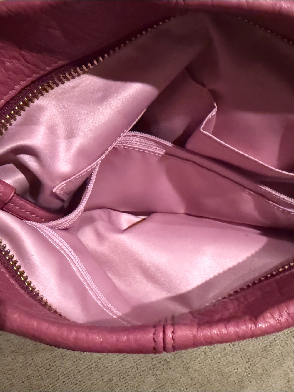 Coach Pebbled Leather Shoulder Bag in Raspberry - Picture 5 of 8